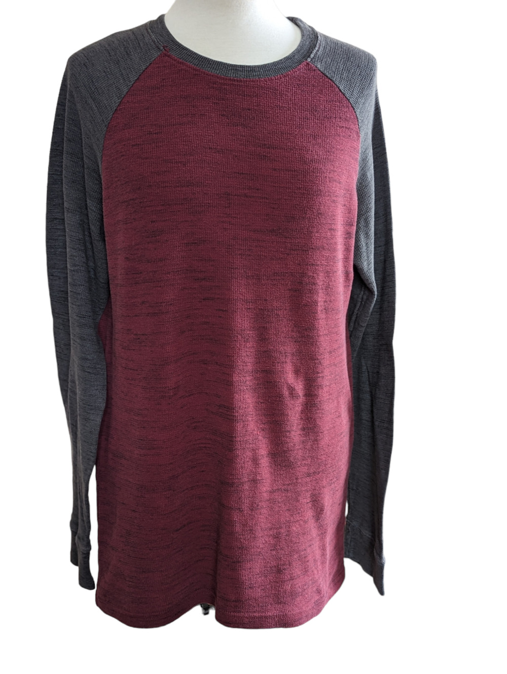 Revolution Mens Red & Gray Thermal Long Sleeve Shirt Size XL